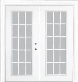White double French doors with full-length glass and colonial grid design, perfect for patio or exterior entryways in Toronto homes.