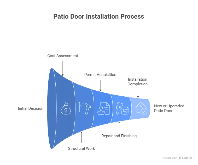 Comparison between replacing a patio door and installing a new one